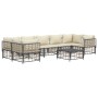 Gartenmöbel-Set 8-teilig und anthrazitfarbene PE-Rattan-Kissen von vidaXL, Outdoor-Sofas - Ref: Foro24-3186802, Preis: 644,22...