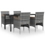 5-piece garden dining set with gray and black cushions by vidaXL, Garden sets - Ref: Foro24-3156636, Price: 427,84 €, Discoun...