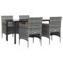 5-piece garden dining set with gray and black cushions by vidaXL, Garden sets - Ref: Foro24-3156636, Price: 427,84 €, Discoun...