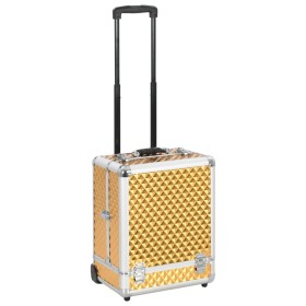 Golden aluminum makeup trolley case 35x29x45 cm by vidaXL, toiletry bags - Ref: Foro24-91827, Price: 72,50 €, Discount: %