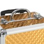 Golden aluminum makeup trolley case 35x29x45 cm by vidaXL, toiletry bags - Ref: Foro24-91827, Price: 72,50 €, Discount: %