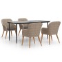 5-piece garden dining set with brown cushions by vidaXL, Garden sets - Ref: Foro24-3156730, Price: 595,21 €, Discount: %