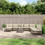 Gartenmöbel-Set 10 Stück und Kissen aus PE-Rattan Anthrazit von vidaXL, Outdoor-Sofas - Ref: Foro24-3186804, Preis: 770,00 €,...