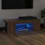 TV cabinet with LED lights brown oak color 90x39x30 cm by vidaXL, TV Furniture - Ref: Foro24-822667, Price: 49,32 €, Discount: %