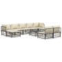 Gartenmöbel-Set 10 Stück und Kissen aus PE-Rattan Anthrazit von vidaXL, Outdoor-Sofas - Ref: Foro24-3186804, Preis: 770,00 €,...