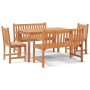 5-piece garden dining set solid teak wood by vidaXL, Garden sets - Ref: Foro24-3157152, Price: 739,60 €, Discount: %