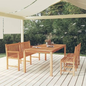 4-piece solid teak wood garden dining set by vidaXL, Garden sets - Ref: Foro24-3157160, Price: 865,99 €, Discount: %