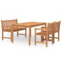 Garden dining set 4 pieces solid teak wood by vidaXL, Garden sets - Ref: Foro24-3157166, Price: 631,81 €, Discount: %