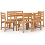 Garden dining set 7 pieces solid teak wood by vidaXL, Garden sets - Ref: Foro24-3157182, Price: 635,96 €, Discount: %