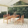 Juego de comedor para jardín 4 piezas madera maciza de teca de vidaXL, Conjuntos de jardín - Ref: Foro24-3157200, Precio: 603...