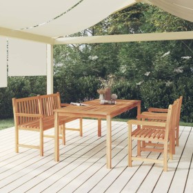 Garden dining set, 4-piece solid teak wood. by vidaXL, Garden sets - Ref: Foro24-3157169, Price: 735,68 €, Discount: %