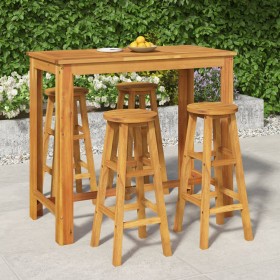 High garden table and stools 5 pcs solid acacia wood by vidaXL, Garden sets - Ref: Foro24-3154394, Price: 282,37 €, Discount: %