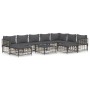 Garden furniture set 10 pieces and anthracite PE rattan cushions by vidaXL, Outdoor sofas - Ref: Foro24-3186809, Price: 776,6...