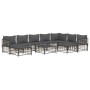 Gartenmöbel-Set 10-teilig und anthrazitfarbene PE-Rattan-Kissen von vidaXL, Outdoor-Sofas - Ref: Foro24-3186809, Preis: 748,9...