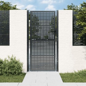 Puerta de jardín acero gris antracita 105x225 cm de vidaXL, Puertas de jardín - Ref: Foro24-154563, Precio: 229,99 €, Descuen...