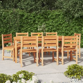 Juego de comedor para jardín 9 piezas madera maciza de teca de vidaXL, Conjuntos de jardín - Ref: Foro24-3157192, Precio: 938...