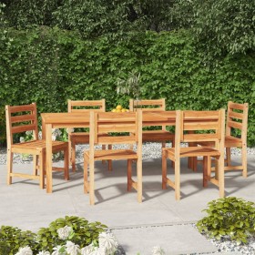 7-piece solid teak wood garden dining set by vidaXL, Garden sets - Ref: Foro24-3157191, Price: 791,99 €, Discount: %