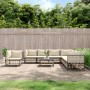 9-piece garden furniture set with anthracite PE rattan cushions by vidaXL, Outdoor sofas - Ref: Foro24-3186810, Price: 719,53...