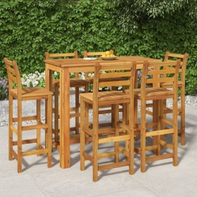 Garden table and 7-piece high stools set made of solid acacia wood. by vidaXL, Garden sets - Ref: Foro24-3154397, Price: 461,...