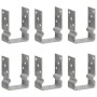 Fence anchors 6 pcs silver galvanized steel 10x6x15 cm by vidaXL, Spikes for anchoring in the ground - Ref: Foro24-145336, Pr...