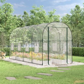 Transparent powder painted steel PVC greenhouse 160x400x190cm by vidaXL, Greenhouses - Ref: Foro24-317247, Price: 87,99 €, Di...