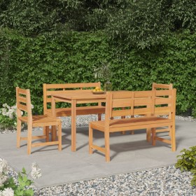 Juego de comedor para jardín 5 piezas madera maciza de teca de vidaXL, Conjuntos de jardín - Ref: Foro24-3157195, Precio: 723...