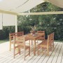 Juego de comedor para jardín 5 piezas madera maciza de teca de vidaXL, Conjuntos de jardín - Ref: Foro24-3157201, Precio: 786...