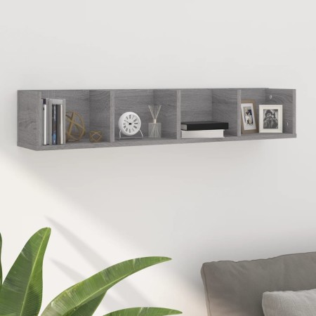 Gray plywood CD wall shelf 100x18x18 cm by vidaXL, Shelves and shelves - Ref: Foro24-826618, Price: 34,80 €, Discount: %