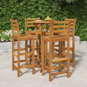 Hoher Gartentisch und Hocker 5 Stk. massives Akazienholz von vidaXL, Gartensets - Ref: Foro24-3154383, Preis: 315,04 €, Rabat...