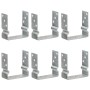 Fence anchors 6 pcs silver galvanized steel 14x6x15 cm by vidaXL, Spikes for anchoring in the ground - Ref: Foro24-145342, Pr...