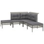 Set de muebles de jardín 7 pzas y cojines ratán sintético gris de vidaXL, Conjuntos de jardín - Ref: Foro24-3187549, Precio: ...