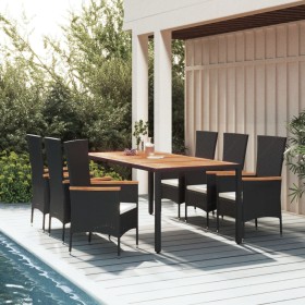 7-piece garden dining set and black synthetic rattan cushions by vidaXL, Garden sets - Ref: Foro24-3157532, Price: 610,99 €, ...