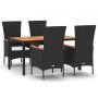 5-piece garden furniture set with black synthetic rattan cushions by vidaXL, Garden sets - Ref: Foro24-3157530, Price: 451,15...