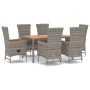 Set comedor jardín 7 pzas y cojines ratán sintético gris de vidaXL, Conjuntos de jardín - Ref: Foro24-3157550, Precio: 1,00 €...