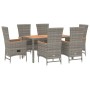 Garden dining set 7 pieces and gray synthetic rattan cushions by vidaXL, Garden sets - Ref: Foro24-3157550, Price: 1,00 €, Di...