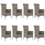 Garden dining set 9 pieces and gray synthetic rattan cushions by vidaXL, Garden sets - Ref: Foro24-3157544, Price: 856,21 €, ...