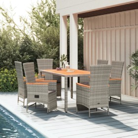 Garden dining set 7 pieces and gray synthetic rattan cushions by vidaXL, Garden sets - Ref: Foro24-3157558, Price: 821,08 €, ...