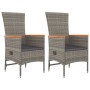 Set comedor de jardín 3 piezas con cojines ratán sintético gris de vidaXL, Conjuntos de jardín - Ref: Foro24-3157546, Precio:...