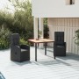 3-piece garden dining set with black synthetic rattan cushions by vidaXL, Garden sets - Ref: Foro24-3157597, Price: 416,08 €,...