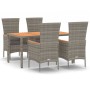 Set comedor de jardín 5 piezas con cojines ratán sintético gris de vidaXL, Conjuntos de jardín - Ref: Foro24-3157538, Precio:...