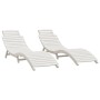 Sun loungers 2 pcs solid acacia wood white 184x55x64 cm by vidaXL, Loungers - Ref: Foro24-3155470, Price: 303,09 €, Discount: %