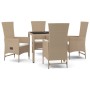 5-piece garden dining set with beige synthetic rattan cushions by vidaXL, Garden sets - Ref: Foro24-3157568, Price: 496,61 €,...