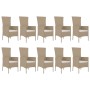 Set comedor de jardín 11 pzas con cojines ratán sintético beige de vidaXL, Conjuntos de jardín - Ref: Foro24-3157566, Precio:...