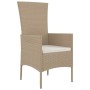 Set comedor de jardín 11 pzas con cojines ratán sintético beige de vidaXL, Conjuntos de jardín - Ref: Foro24-3157566, Precio:...