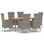 Set comedor jardín 7 pzas y cojines ratán sintético gris de vidaXL, Conjuntos de jardín - Ref: Foro24-3157539, Precio: 588,89...