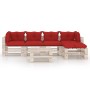 Pallet garden furniture set 6 pieces pine wood cushions by vidaXL, Garden sets - Ref: Foro24-3066317, Price: 445,99 €, Discou...