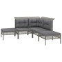 Set de muebles de jardín 8 pzas y cojines ratán sintético gris de vidaXL, Conjuntos de jardín - Ref: Foro24-3187555, Precio: ...