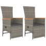 Set comedor de jardín 3 piezas con cojines ratán sintético gris de vidaXL, Conjuntos de jardín - Ref: Foro24-3157555, Precio:...