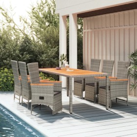 Garden dining set 7 pieces and gray synthetic rattan cushions by vidaXL, Garden sets - Ref: Foro24-3157559, Price: 832,99 €, ...