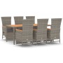 Set comedor jardín 7 pzas y cojines ratán sintético gris de vidaXL, Conjuntos de jardín - Ref: Foro24-3157559, Precio: 831,09...